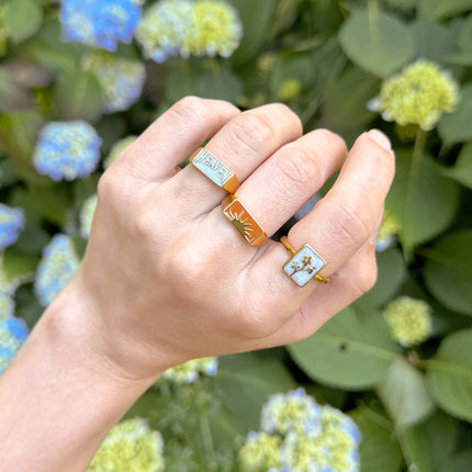 Sunrise Rectangular Signet Ring