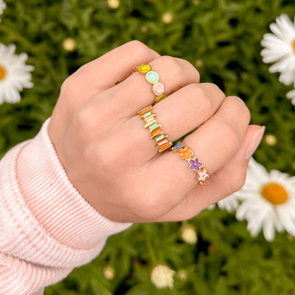Smiley Enamel Ring