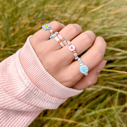Peace Beaded Ring Set