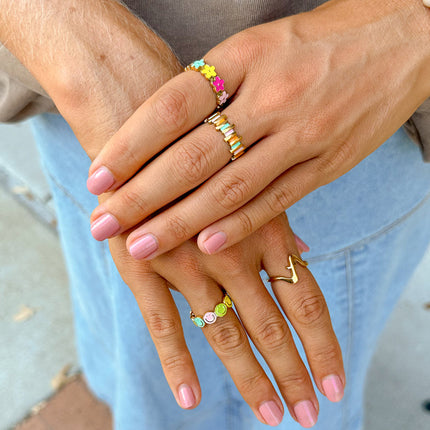 Floral Enamel Ring