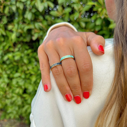 Navy Enamel Praise Ring