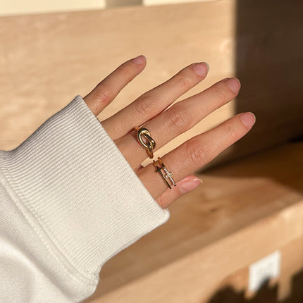 Stacked Cross Gem Ring