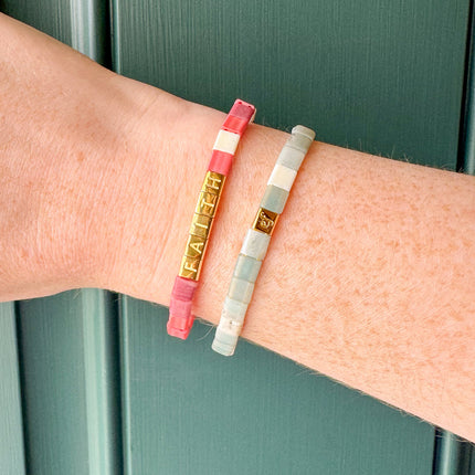 Logo Tile Letter Bracelet
