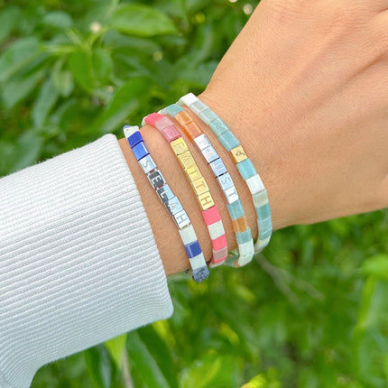 Trust Tile Letter Bracelet