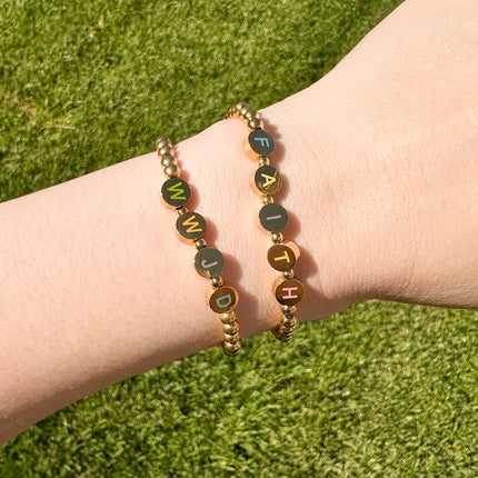 Gold WWJD Letter Bracelet
