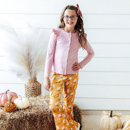 Vintage Pink Ruffle Cardigan