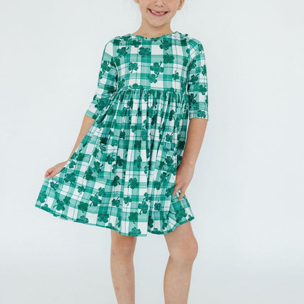 SALE Lucky One 3/4 Sleeve Pocket Twirl Dress