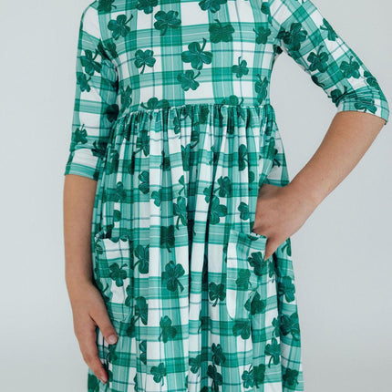 SALE Lucky One 3/4 Sleeve Pocket Twirl Dress