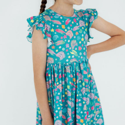 SALE Betta Blooms Flutter Sleeve Twirl Dress