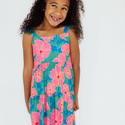 Luau Floral Ruffle Maxi Dress