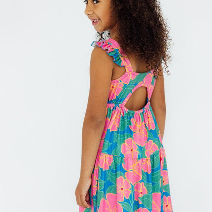 Luau Floral Ruffle Maxi Dress