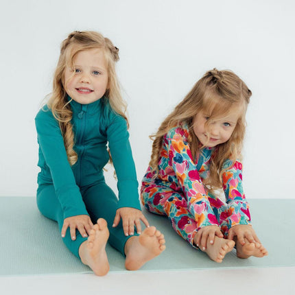 Turbo Teal Full-Zip Ruffle Active Jacket