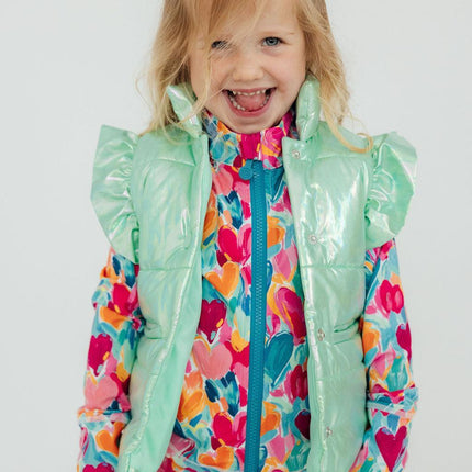 Mint Iridescent Puffer Vest