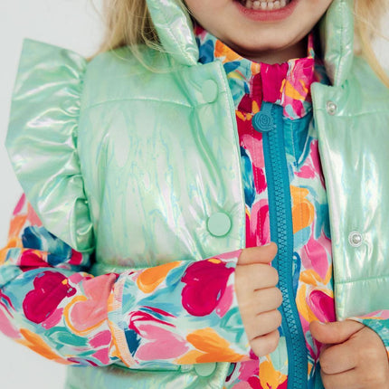 Mint Iridescent Puffer Vest