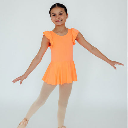 Neon Coral S/S Twirl Leotard