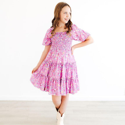 SALE Playful Posy Smocked Ruffle Dress