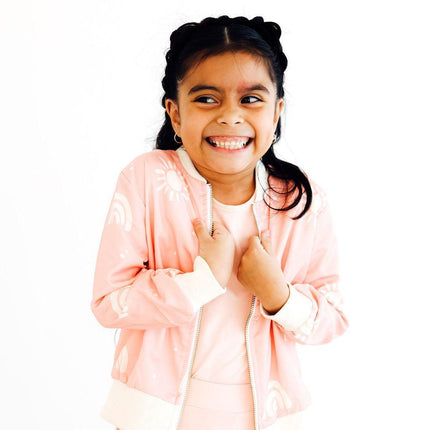 SALE Soft Pink Suns Satin Jacket