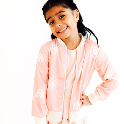 SALE Soft Pink Suns Satin Jacket
