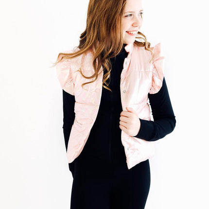 Light Pink Checker Puffer Vest