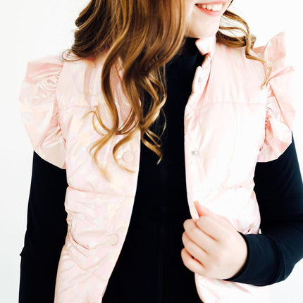 Light Pink Checker Puffer Vest