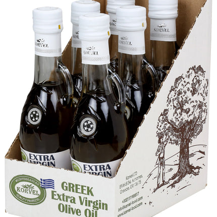 KORVEL Greek Extra Virgin Olive Oil - 6 Pack (8.45 fl oz each)