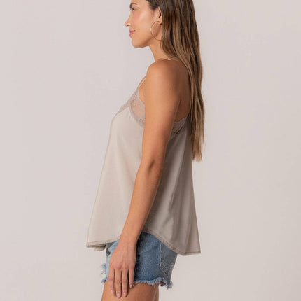 Lovestitch Lace Trim Slip Cami: Vanilla