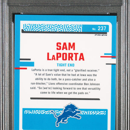 Sam Laporta 2023 Panini Donruss Optic #237 Green Hyper PSA 10