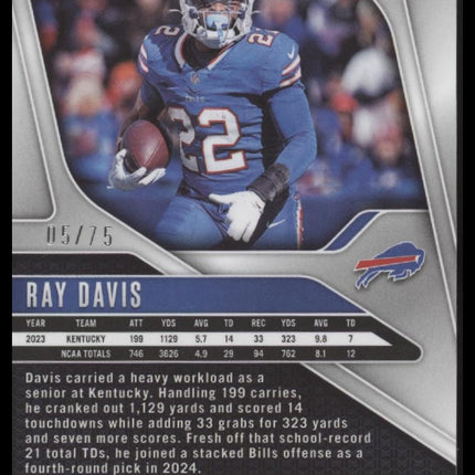 Ray Davis 2024 Panini Prizm #382 Green Scope #/75