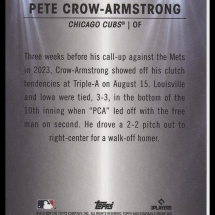 Pete Crow-Armstrong 2024 Bowman #BS-13 Bowman Spotlights Gold Refractors #/50