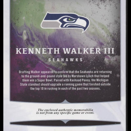 Kenneth Walker III 2022 Panini Origins #JUM-KWA Rookie Jumbo Jerseys Orange #/49