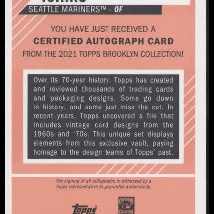 Ichiro 2021 Topps Brooklyn Collection #BKA-IS Autographs #/1