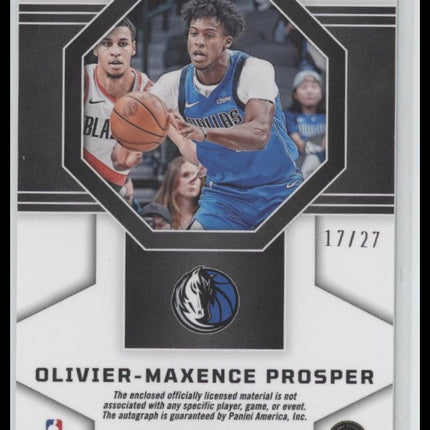Olivier-Maxence Prosper 2023-24 Panini Obsidian #214 Electric Etch Blue #/27