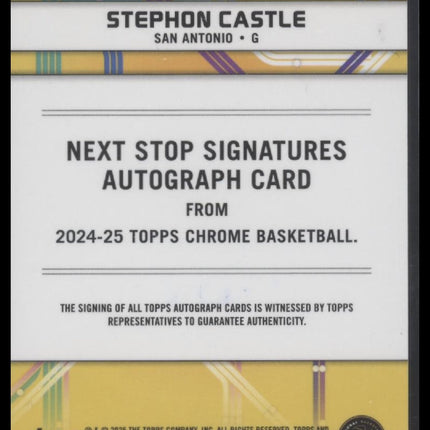 Stephon Castle 2024-25 Next Stop Signatures Purple Geometric Refractor