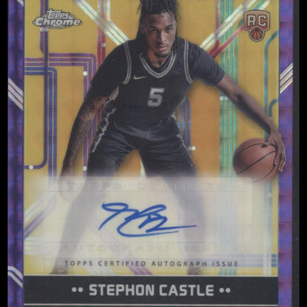 Stephon Castle 2024-25 Next Stop Signatures Purple Geometric Refractor