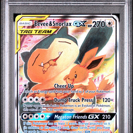 Eevee & Snorlax Gx 2019 Pokemon Sm Black Star Promo Promo-Tag Team Tins PSA 10