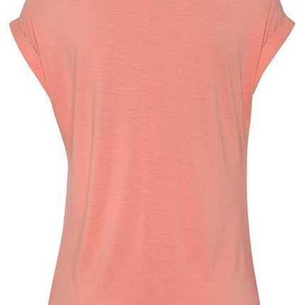 Coral Button Detail Top