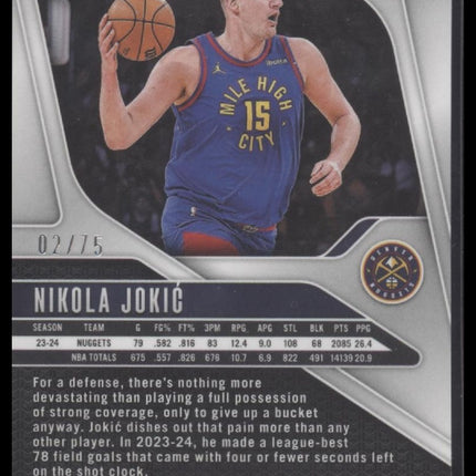 Nikola Jokic 2024-25 Panini Prizm #129 Prizms Fast Break Purple #/75