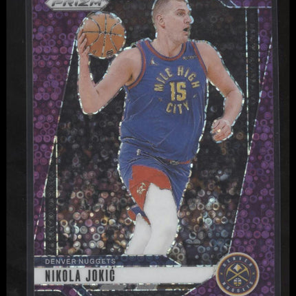 Nikola Jokic 2024-25 Panini Prizm #129 Prizms Fast Break Purple #/75