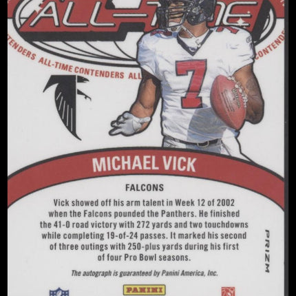 Michael Vick 2024 Panini Contenders Optic All-Time Contenders Gold Vinyl #/1