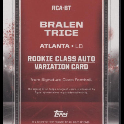 Bralen Trice 2024 Topps Signature #RCA-BT Auto