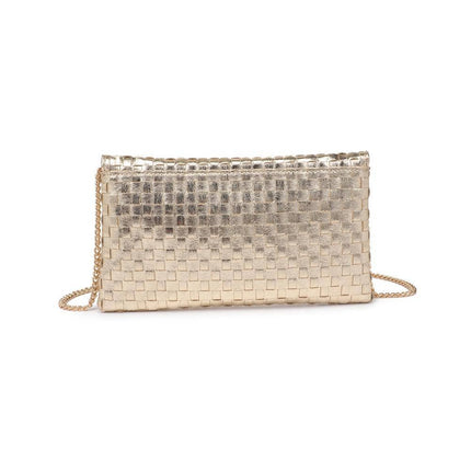 Wine Color Woven Clutch