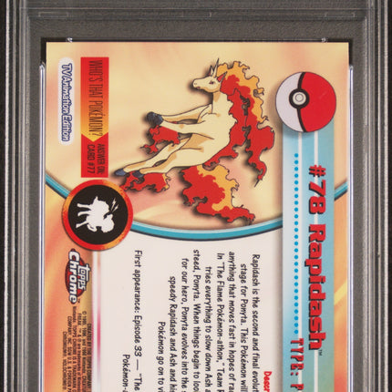 Rapidash 2000 Topps Chrome Pokemon T.V. #78 Pokemon T.V. PSA 9