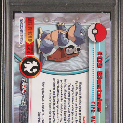 Blastoise 2000 Topps Chrome Pokemon T.V. #9 Pokemon T.V. PSA 10