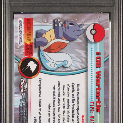 Wartortle 2000 Topps Chrome Pokemon T.V. #8 Pokemon T.V. PSA 10