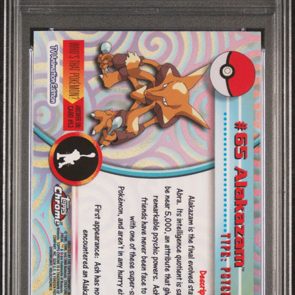 Alakazam 2000 Topps Chrome Pokemon T.V. #65 Pokemon T.V. PSA 7