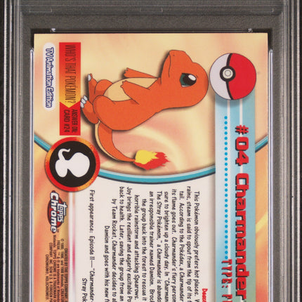 Charmander 2000 Topps Chrome Pokemon T.V. #4 Pokemon T.V. PSA 10