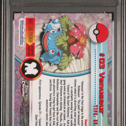 Venusaur 2000 Topps Chrome Pokemon T.V. #3 Pokemon T.V. PSA 9