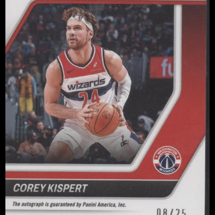 Corey Kispert 2023-24 Panini Mosaic #AM-KIS Autographs Mosaic White #/25