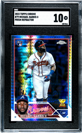 Michael Harris II 2023 Topps Chrome #79 Prism Ref. SGC 10