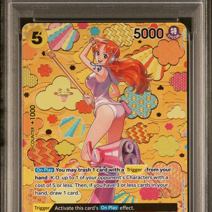 Nami 2024 One Piece Op09-Emperors In The New World #106 Special Alt Art PSA 10